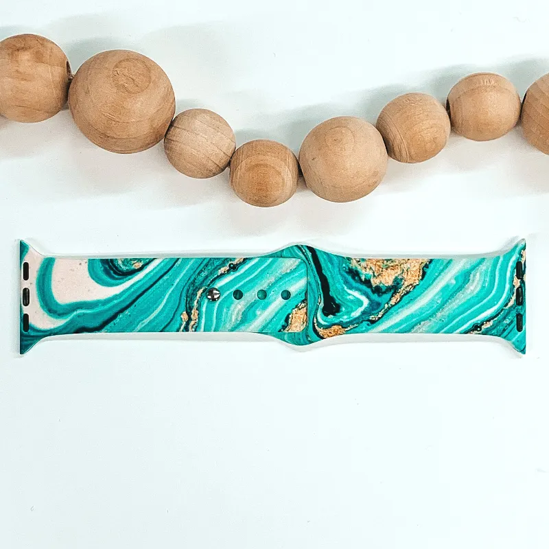 Smart Watch Band in Marbled Turquoise