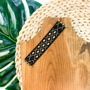 Smart Watch Band with Gold Accents in Black