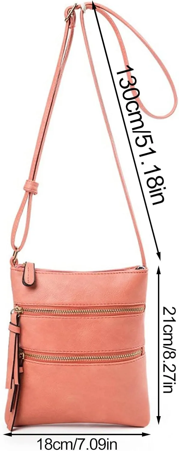 Soft PU Leather Purses and Handbags Large Capacity Adjustable Shoulder Belt Zipper Versatile Single Shoulder
