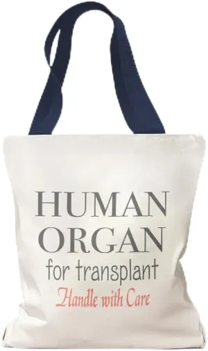 Speedy Pros Canvas Tote Bag for Women Human Organ Transplant Handle with Care Funny Humor Beach Bags for Women