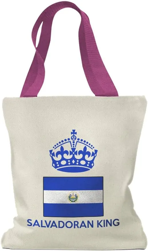 Speedy Pros Canvas Tote Bag for Women Salvadoran King Crown El Salvador Country Flag Beach Bags for Women