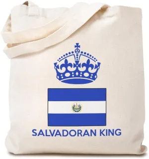 Speedy Pros Canvas Tote Bag for Women Salvadoran King Crown El Salvador Country Flag Beach Bags for Women