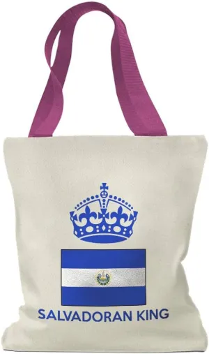 Speedy Pros Canvas Tote Bag for Women Salvadoran King Crown El Salvador Country Flag Beach Bags for Women