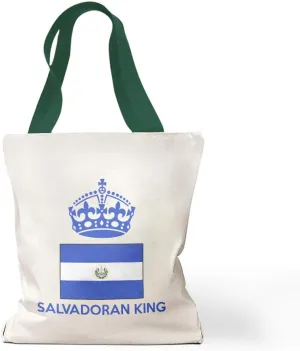 Speedy Pros Canvas Tote Bag for Women Salvadoran King Crown El Salvador Country Flag Beach Bags for Women