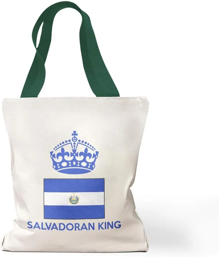 Speedy Pros Canvas Tote Bag for Women Salvadoran King Crown El Salvador Country Flag Beach Bags for Women