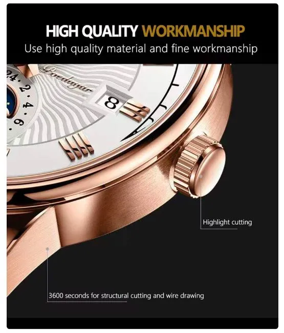 Stainless Steel Leather Men's Wristwatch
