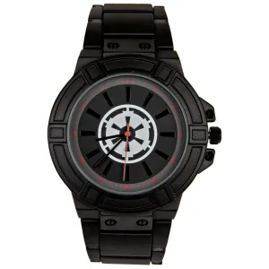 Star Wars Empire Symbol Watch Face with Black Metal Band