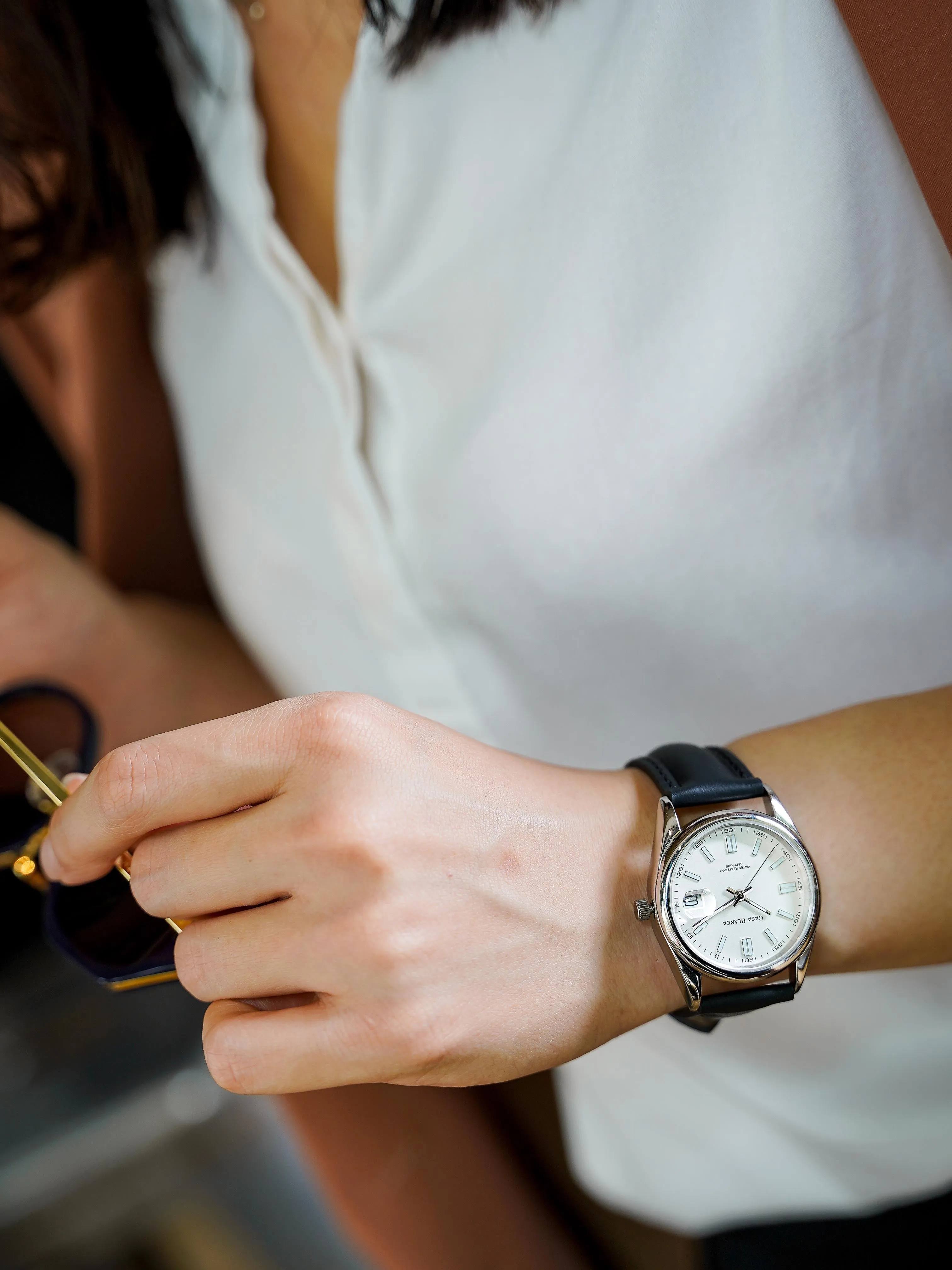Statement White Silver Watch