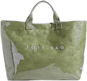 Stellaya Womens Letters Print Tote Bag, Stellaya Fashion Retro Tote Bag, Clear PVC Waterproof Kraft Paper Handbag