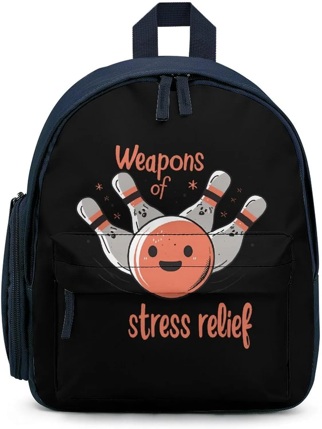 Stress Relief Bowling Unisex Small Backpack Lightweight Cute Shoulder Bag Travel Daypack