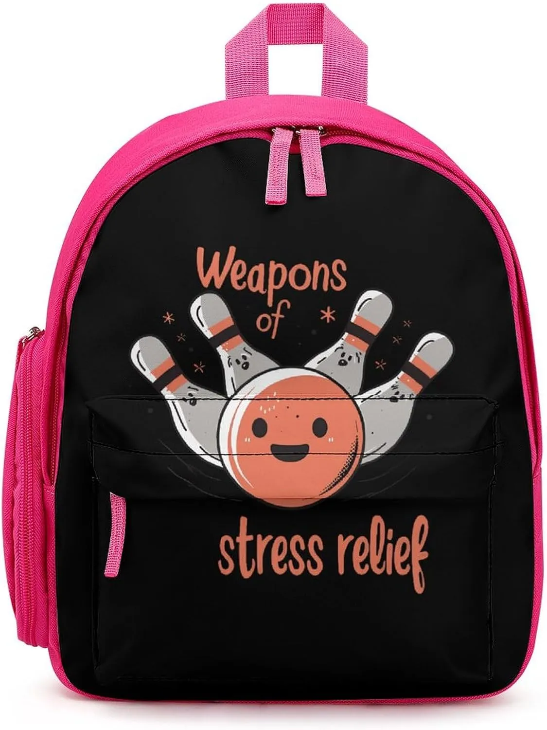 Stress Relief Bowling Unisex Small Backpack Lightweight Cute Shoulder Bag Travel Daypack