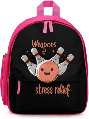 Stress Relief Bowling Unisex Small Backpack Lightweight Cute Shoulder Bag Travel Daypack