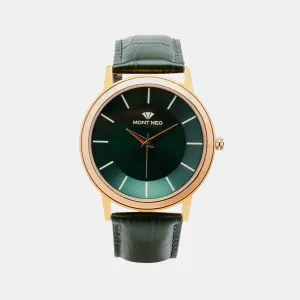Stylish Green Analog Men Leather Watch 8003T-L3314