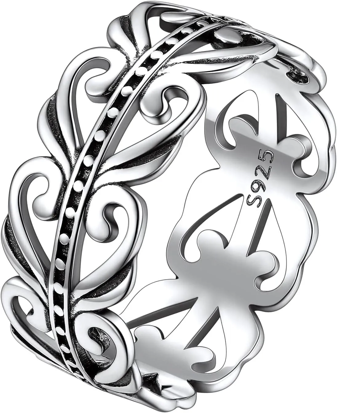 Suplight 925 Sterling Silver Celtic Knot Band Ring, 5mm 8mm Irish Celtic Finger Ring for Women Men Size 4-13 (with Gift Box)
