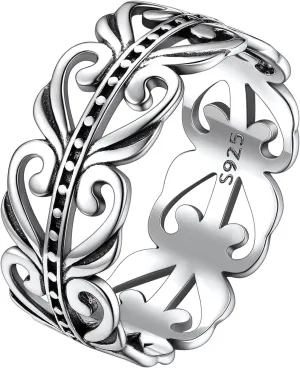 Suplight 925 Sterling Silver Celtic Knot Band Ring, 5mm 8mm Irish Celtic Finger Ring for Women Men Size 4-13 (with Gift Box)