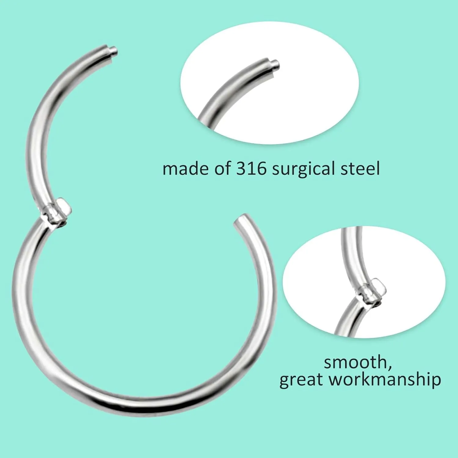 Surgical Steel Nose Rings Hoops Hypoallergenic Piercing Jewelry