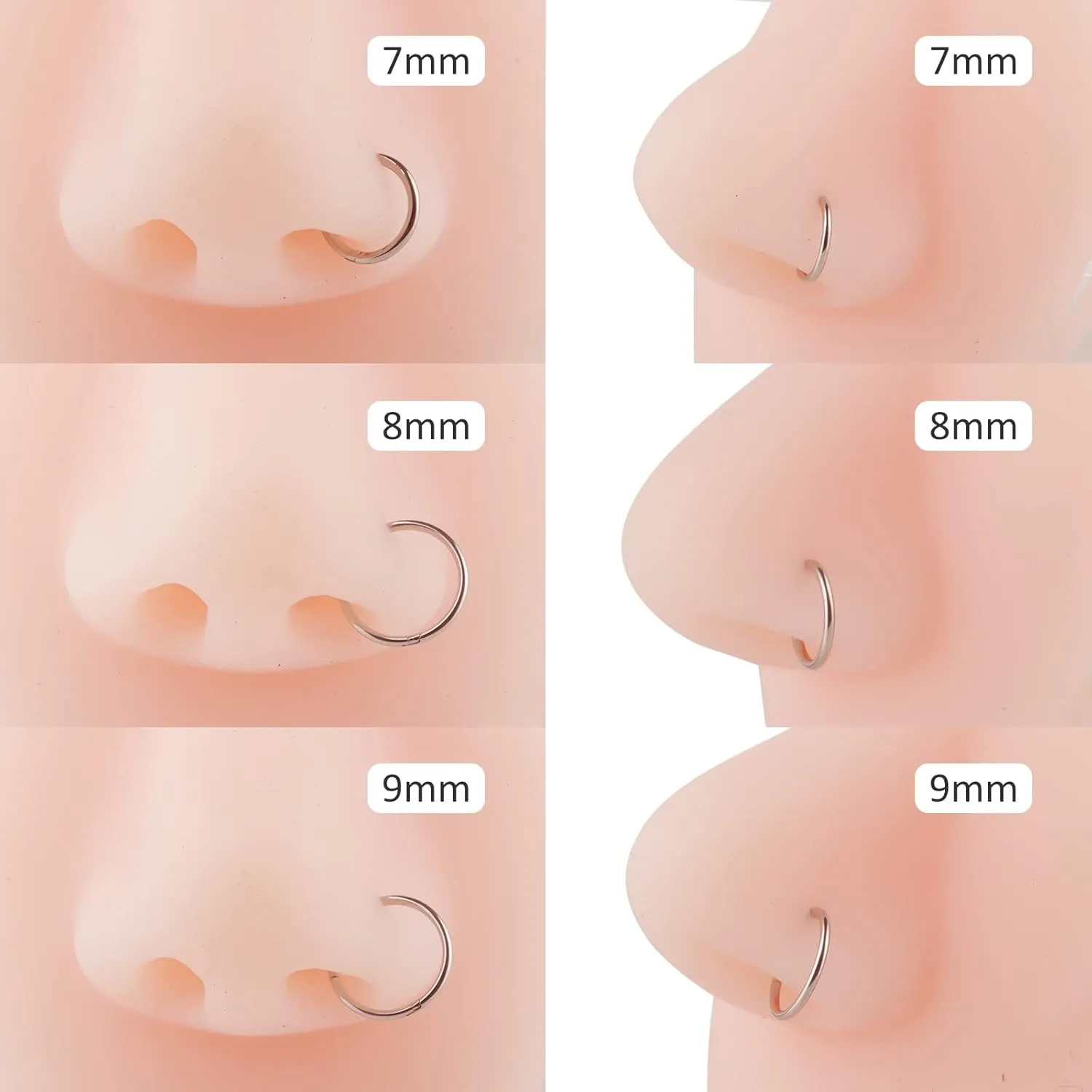 Surgical Steel Nose Rings Hoops Hypoallergenic Piercing Jewelry