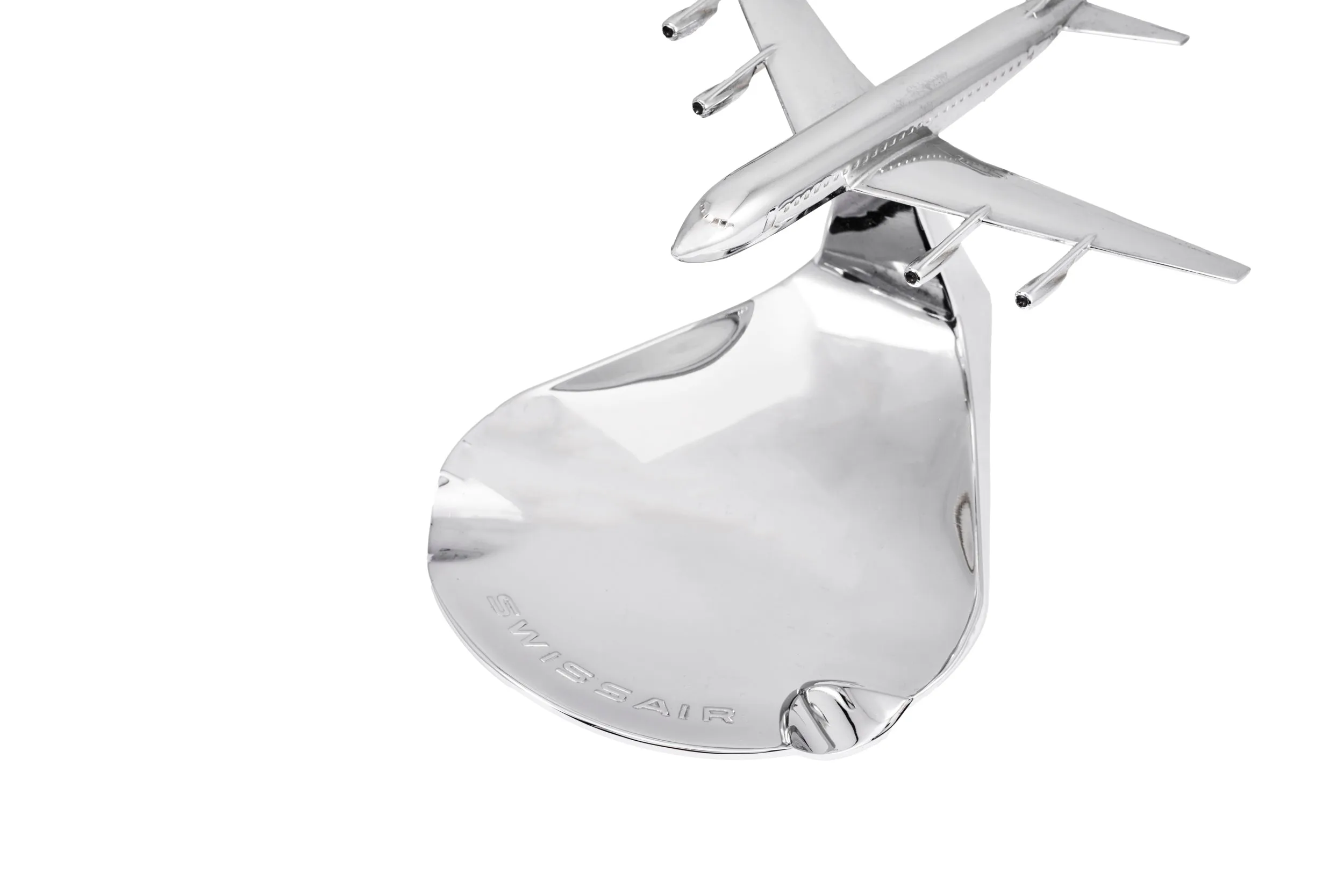 Swiss Air DC-8 Chrome Ashtray