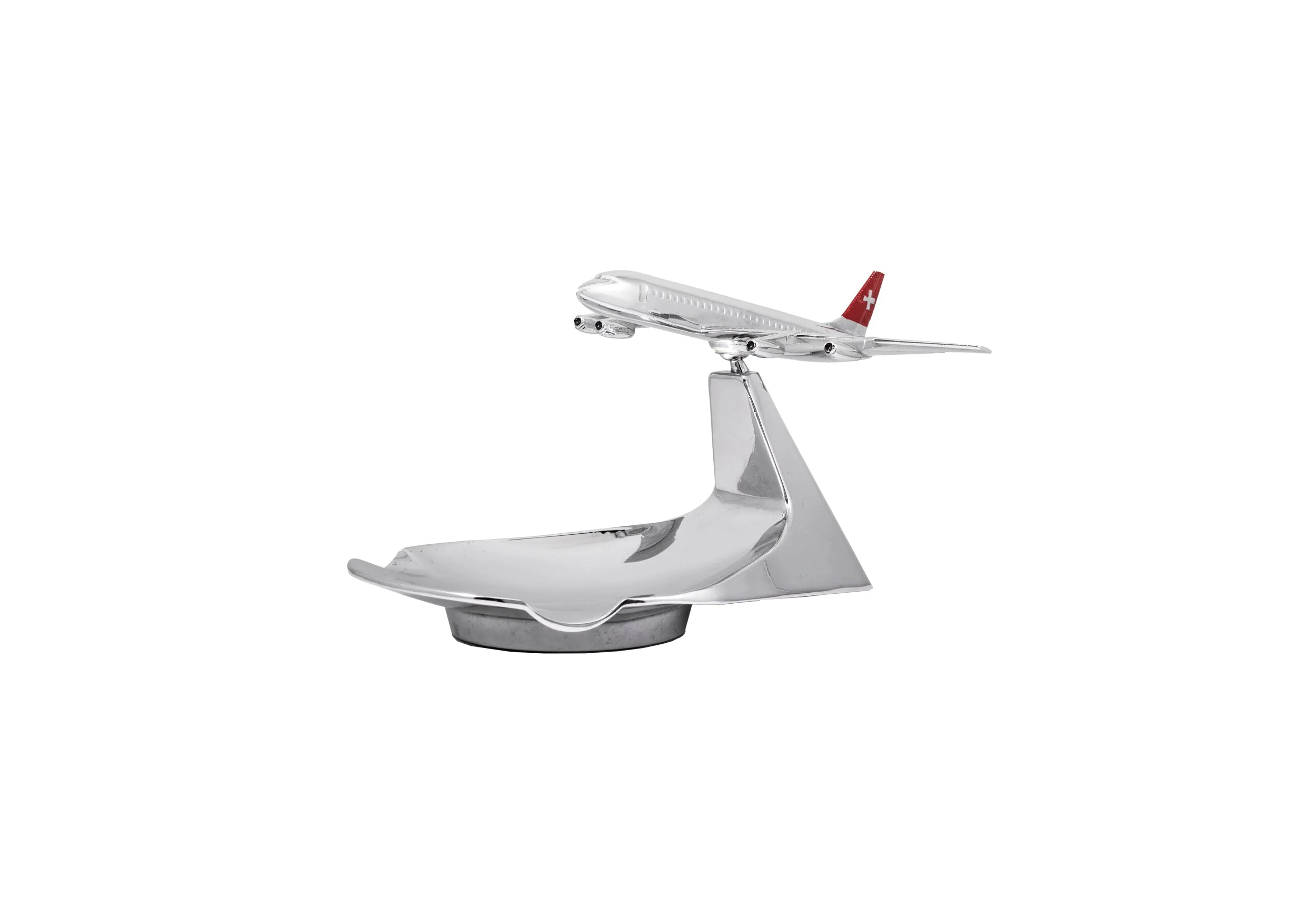 Swiss Air DC-8 Chrome Ashtray