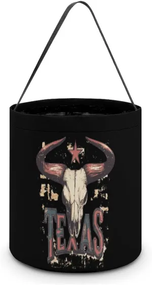 Texas Bull Skull Halloween Candy Bag Candy Tote Bucket Gift Bags Party Supplies for Women Men