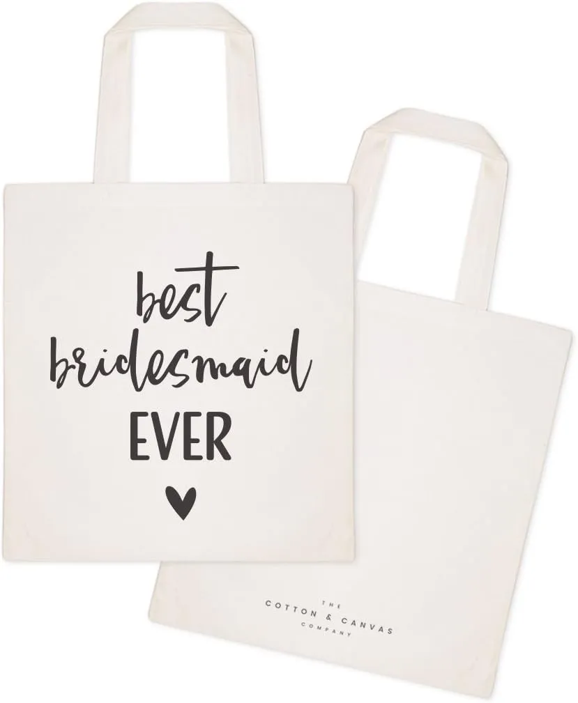 The Cotton & Canvas Co. Wedding, Bridesmaid Gift, Beach, Shopping and Travel Resusable Shoulder Tote and Handbag