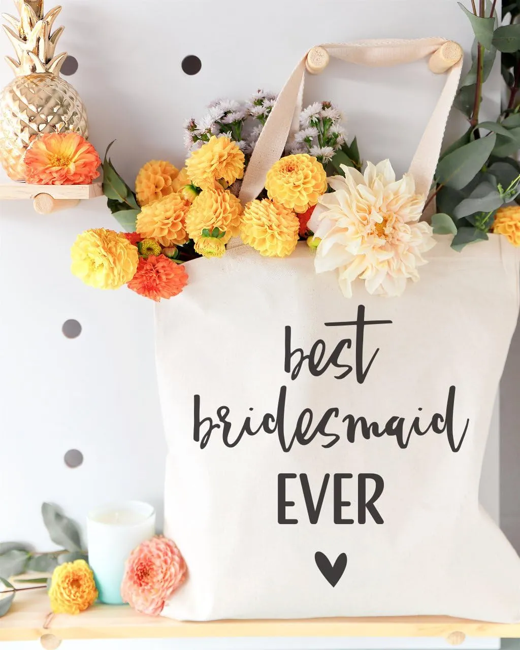 The Cotton & Canvas Co. Wedding, Bridesmaid Gift, Beach, Shopping and Travel Resusable Shoulder Tote and Handbag