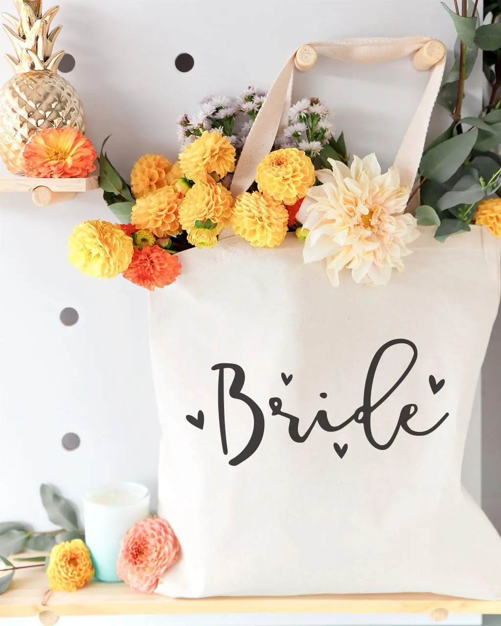 The Cotton & Canvas Co. Wedding, Bridesmaid Gift, Beach, Shopping and Travel Resusable Shoulder Tote and Handbag