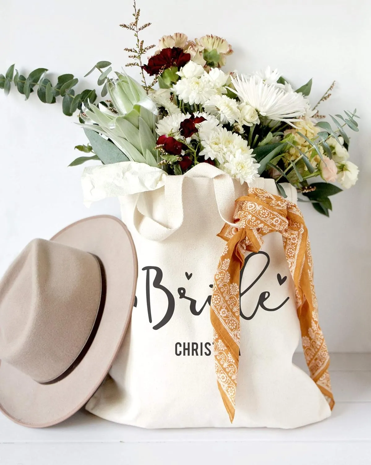 The Cotton & Canvas Co. Wedding, Bridesmaid Gift, Beach, Shopping and Travel Resusable Shoulder Tote and Handbag
