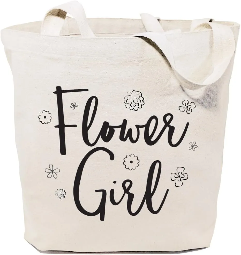 The Cotton & Canvas Co. Wedding, Bridesmaid Gift, Beach, Shopping and Travel Resusable Shoulder Tote and Handbag