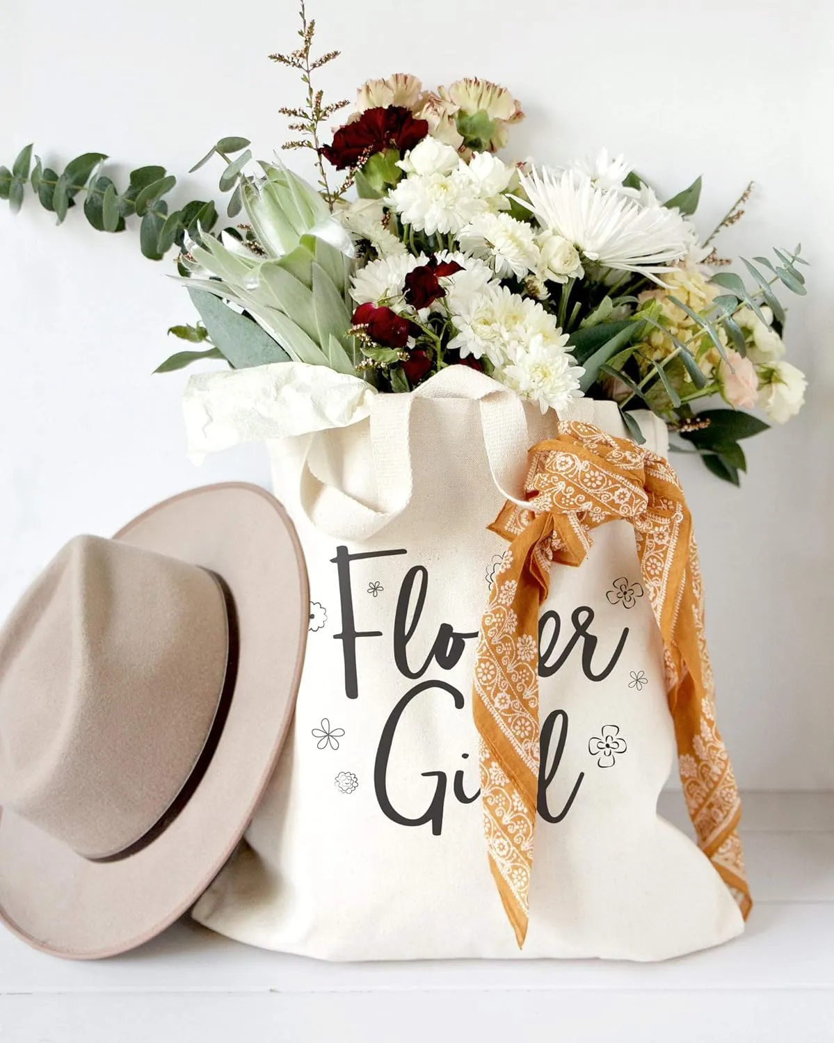 The Cotton & Canvas Co. Wedding, Bridesmaid Gift, Beach, Shopping and Travel Resusable Shoulder Tote and Handbag