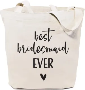 The Cotton & Canvas Co. Wedding, Bridesmaid Gift, Beach, Shopping and Travel Resusable Shoulder Tote and Handbag