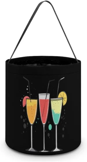 Three Martini Cocktail Halloween Candy Bag Candy Tote Bucket Gift Bags Party Supplies for Women Men