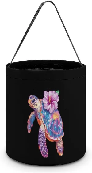 Tie Dye Sea Turtle Halloween Candy Bag Candy Tote Bucket Gift Bags Party Supplies for Women Men