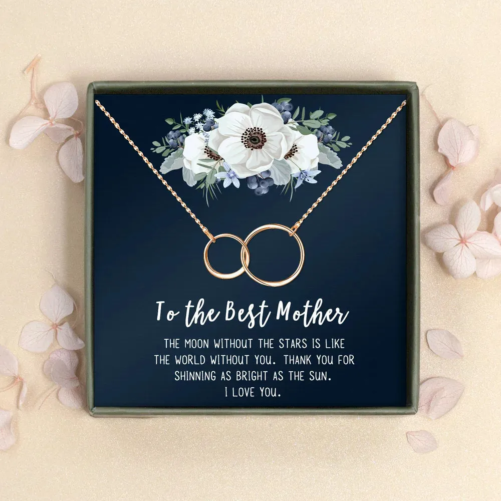 To The Best Mother Mother's Day Gift, Gift for Her, Gift for Her, Mother's Day Jewelry with Card, Card and Necklace Set for Mother's Day, Gift for Mom [Gold Infinity, No-Personalized Card]