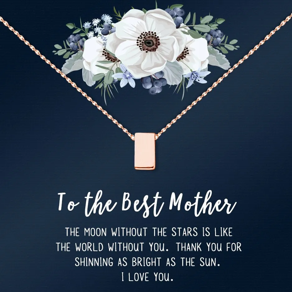 To The Best Mother Mother's Day Gift, Gift for Her, Gift for Her, Mother's Day Jewelry with Card, Card and Necklace Set for Mother's Day, Gift for Mom [Gold Infinity, No-Personalized Card]