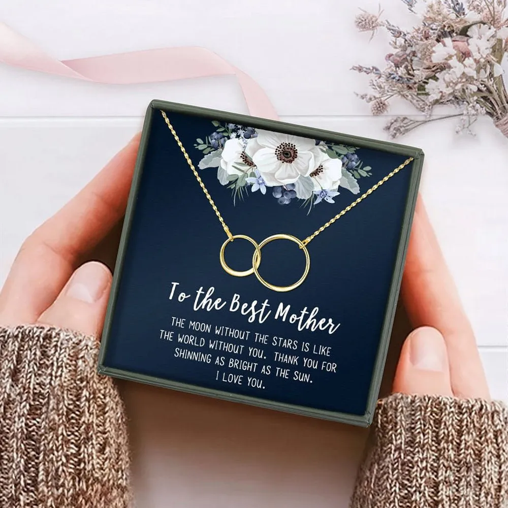 To The Best Mother Mother's Day Gift, Gift for Her, Gift for Her, Mother's Day Jewelry with Card, Card and Necklace Set for Mother's Day, Gift for Mom [Gold Infinity, No-Personalized Card]