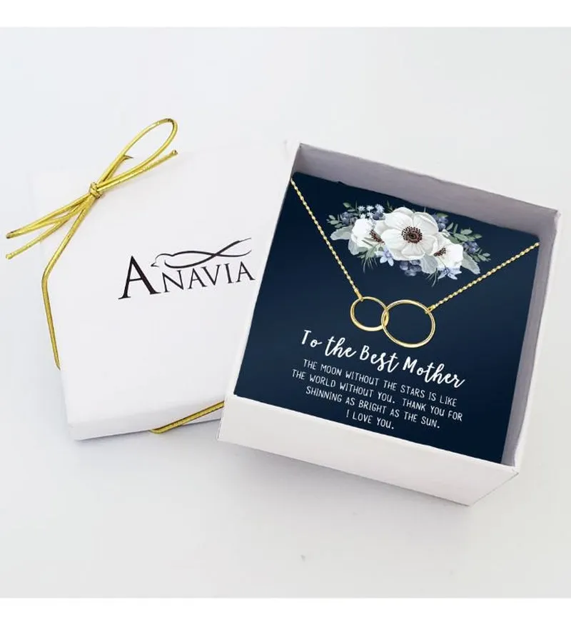 To The Best Mother Mother's Day Gift, Gift for Her, Gift for Her, Mother's Day Jewelry with Card, Card and Necklace Set for Mother's Day, Gift for Mom [Gold Infinity, No-Personalized Card]