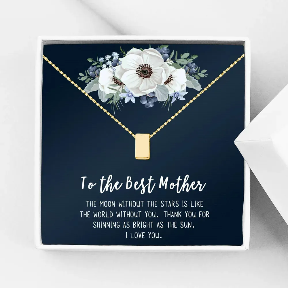 To The Best Mother Mother's Day Gift, Gift for Her, Gift for Her, Mother's Day Jewelry with Card, Card and Necklace Set for Mother's Day, Gift for Mom [Gold Infinity, No-Personalized Card]