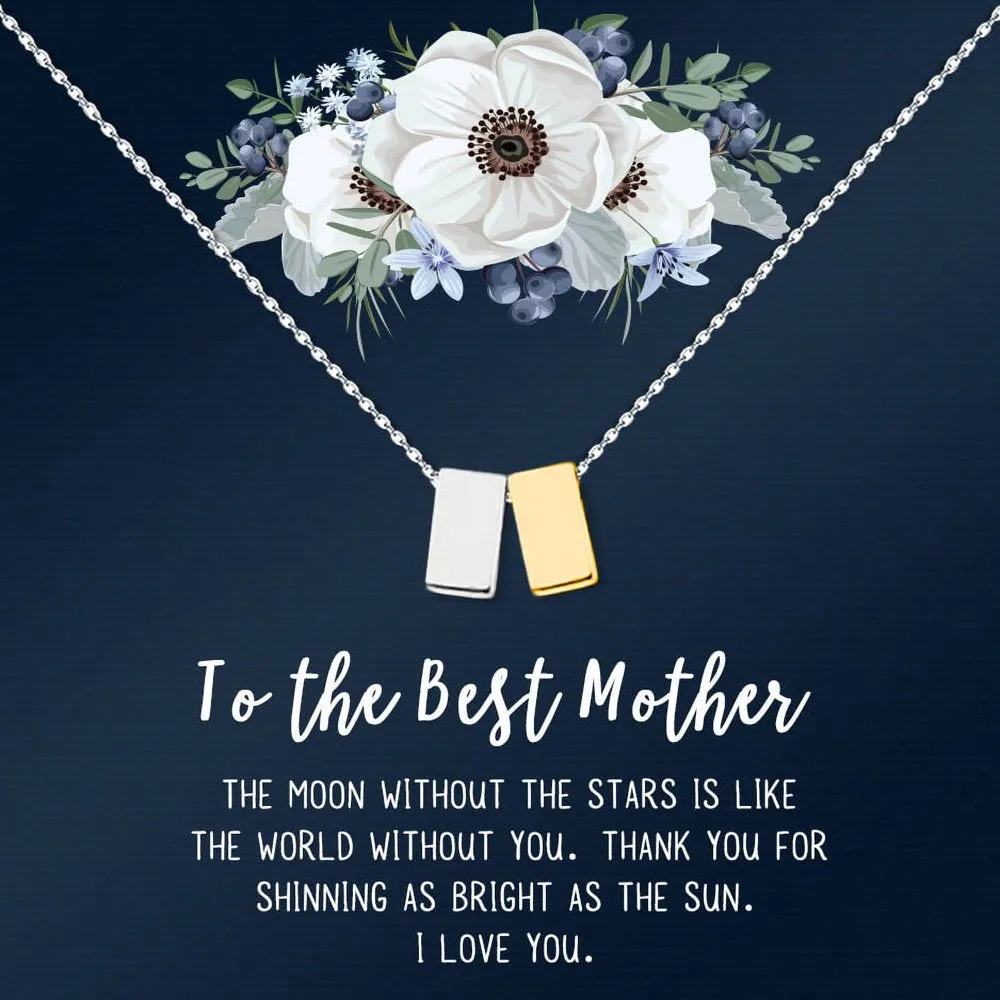 To The Best Mother Mother's Day Gift, Gift for Her, Gift for Her, Mother's Day Jewelry with Card, Card and Necklace Set for Mother's Day, Gift for Mom [Gold Infinity, No-Personalized Card]