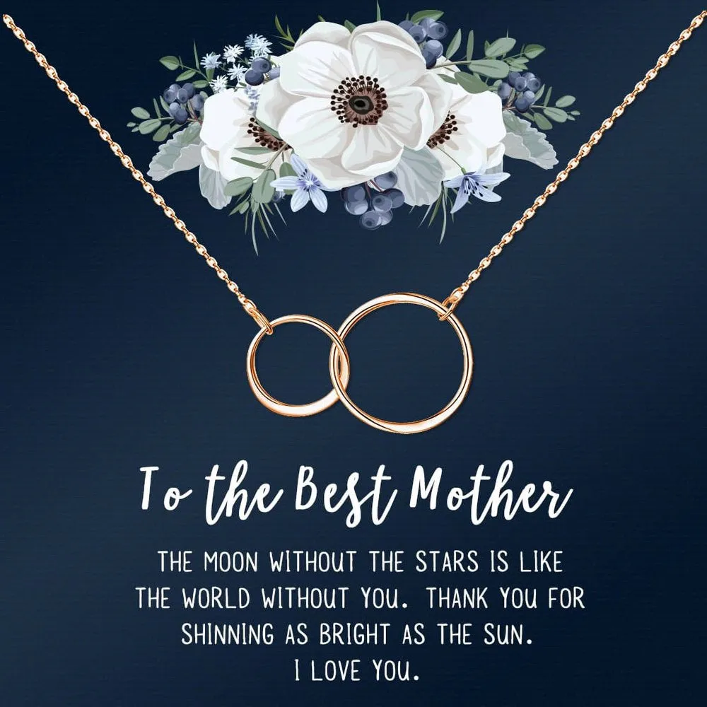 To The Best Mother Mother's Day Gift, Gift for Her, Gift for Her, Mother's Day Jewelry with Card, Card and Necklace Set for Mother's Day, Gift for Mom [Gold Infinity, No-Personalized Card]