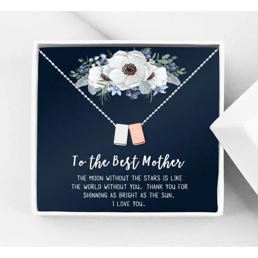 To The Best Mother Mother's Day Gift, Gift for Her, Gift for Her, Mother's Day Jewelry with Card, Card and Necklace Set for Mother's Day, Gift for Mom [Gold Infinity, No-Personalized Card]