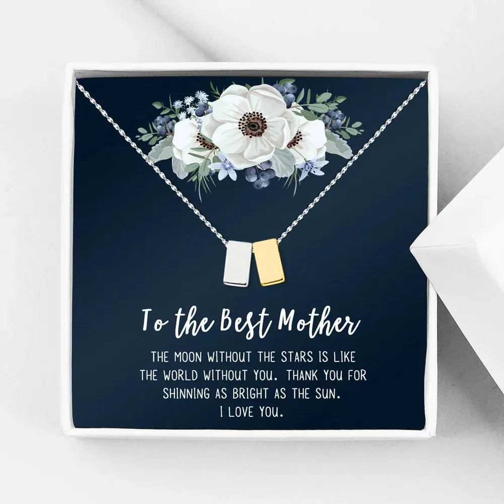 To The Best Mother Mother's Day Gift, Gift for Her, Gift for Her, Mother's Day Jewelry with Card, Card and Necklace Set for Mother's Day, Gift for Mom [Gold Infinity, No-Personalized Card]