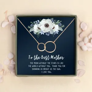 To The Best Mother Mother's Day Gift, Gift for Her, Gift for Her, Mother's Day Jewelry with Card, Card and Necklace Set for Mother's Day, Gift for Mom [Rose Gold Infinity, No-Personalized Card]