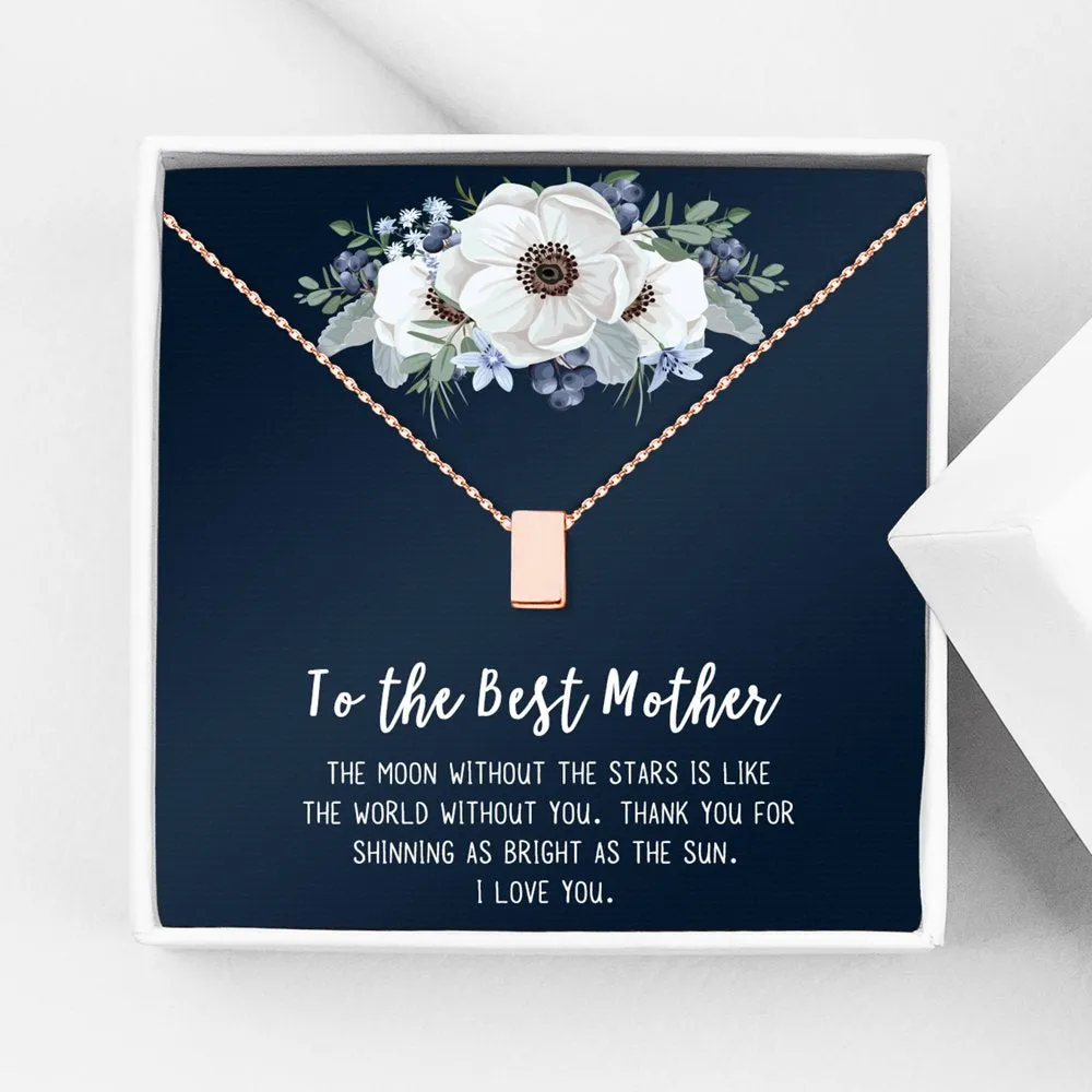 To The Best Mother Mother's Day Gift, Gift for Her, Gift for Her, Mother's Day Jewelry with Card, Card and Necklace Set for Mother's Day, Gift for Mom [Rose Gold Infinity, No-Personalized Card]