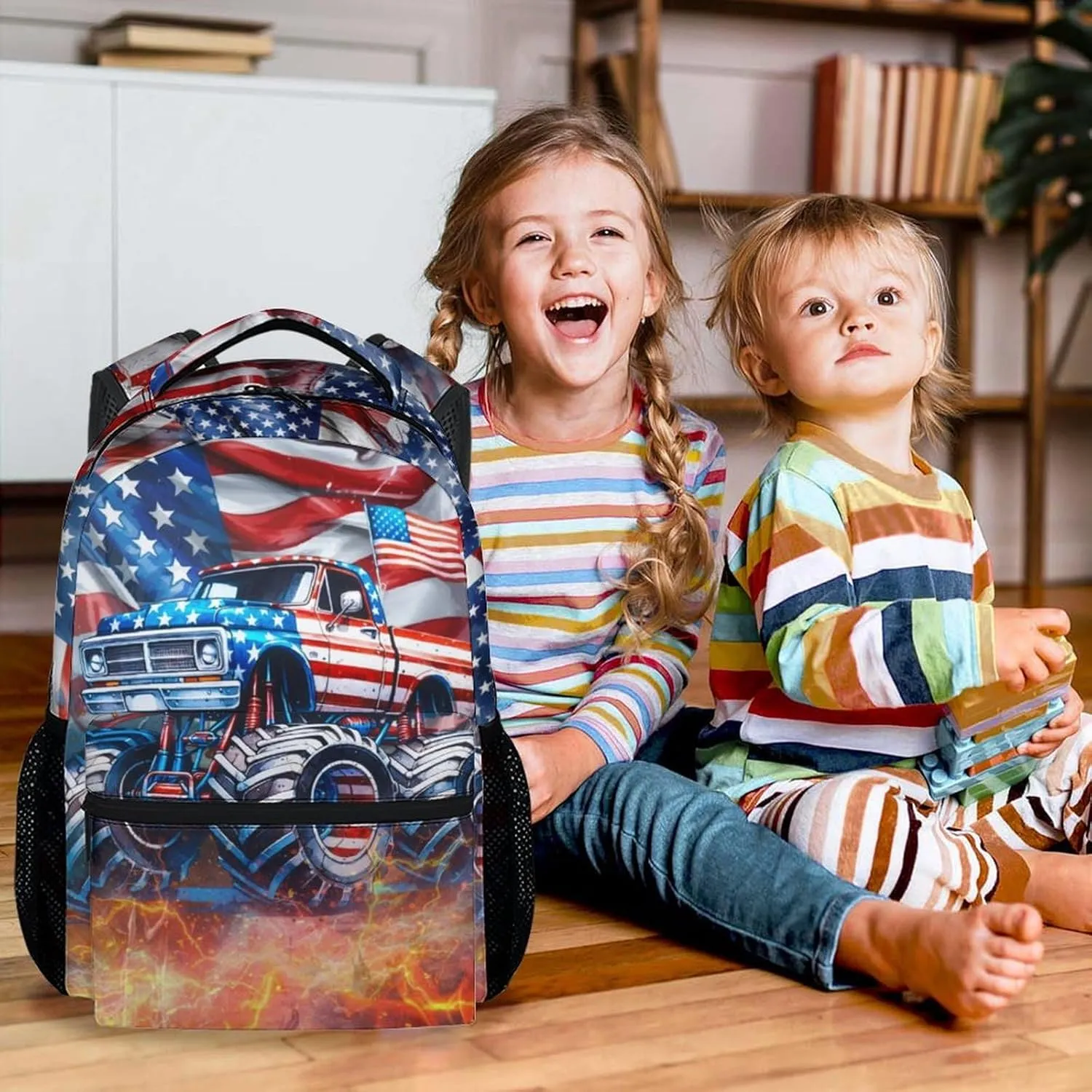 Toddler Truck Backpack for Kids - 17 Inch Large Capacity Kids Backpacks - Toddler School Backpacks for Boys