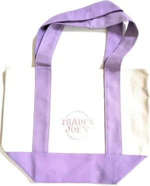 Trader Joe's Mini Pastel Canvas Tote Bag Adult (Qty 1) Lavender Color