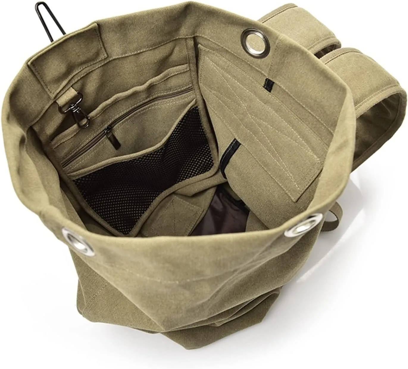 Travel Backpack for Men Large Capacity Handbag Quality Canvas Bucket Shoulder Bags for Men Backpacks(Green,22 * 12 * 8in)