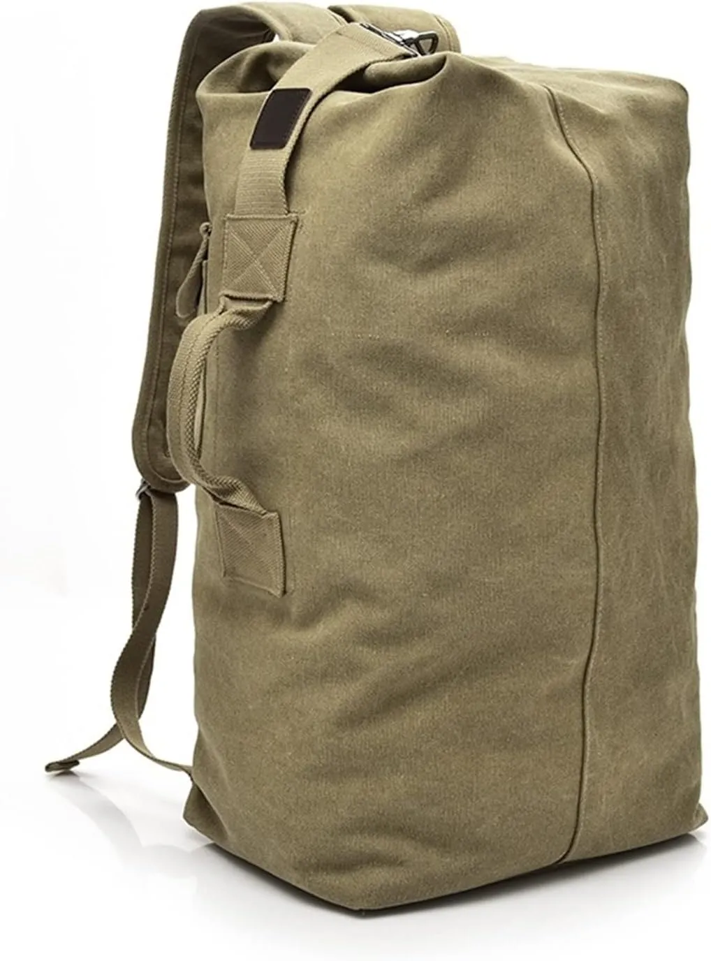 Travel Backpack for Men Large Capacity Handbag Quality Canvas Bucket Shoulder Bags for Men Backpacks(Green,22 * 12 * 8in)