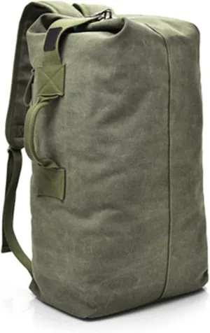 Travel Backpack for Men Large Capacity Handbag Quality Canvas Bucket Shoulder Bags for Men Backpacks(Green,22 * 12 * 8in)