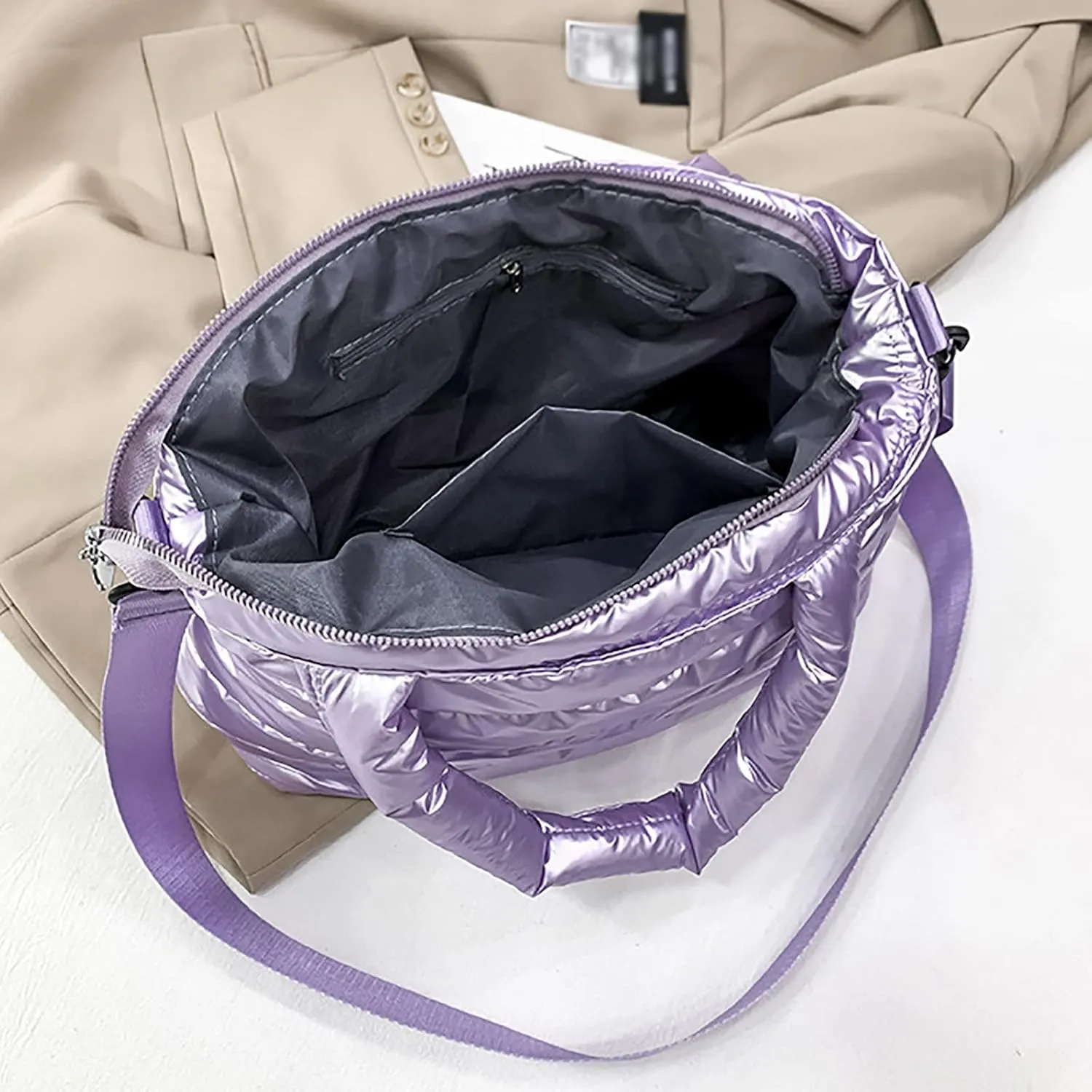 Travel Crossbody Bags for Women Designer Satchel Handbags Top-Handle Purses with Strap Waterproof Versatile Bag(Purple)